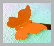 Motýlek 6 cm jmenovka -  oranžový
