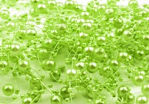 Perličky na silikonu - sv.zelené malé - 5 ks