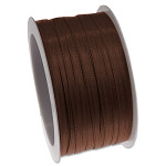 Saténová stuha 3mm - hnědá - 1m