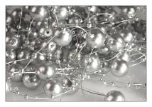 Perličky na silikonu - stříbrné 7 mm - 12 ks