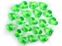 Srdíčka z akrylu zelená