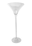 Váza Martini skleněná bílá - 50 cm - výprodej