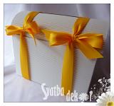 Svatební pokladnička - papírová - střední - žlutá stuha