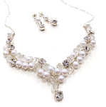Bižuterie perličková náušnice + náhrdelník