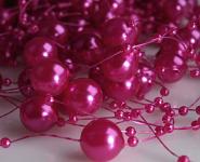 Perličky na silikonu - tm.růžové velké - 4 ks