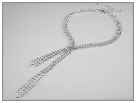 Bižuterie - 3řadý štrasový náhrdelník LONG