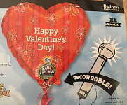 Foliový balonek 81 cm -  Happy Valentineś Day - hrající