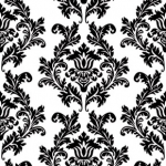 Ubrousky -  bílo - černý ornament