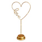 Srdce stojící kov zlaté LOVE - svítící - 41 cm