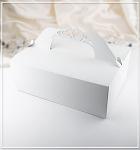 Krabička na výslužku maxi s ouškem srdce - bílá 