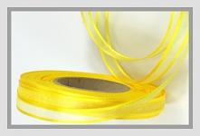 Šifonová stuha lemovaná - 10 mm - žlutá -1m