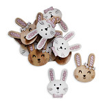 Zajíček dřevěné lepítko 4 cm - bílý Zajíček dřevěné lepítko 4 cm - bílý