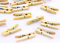 Mini kolíčky natur dřevěné - 48 mm - 24 ks